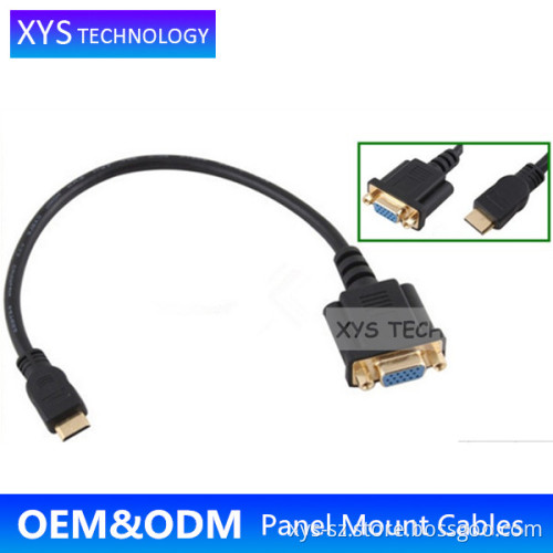 XYS TECH Micro HDMI Cable to VGA HDB15 Female Panel Mount Cable Alibaba Express/